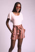 Mila Textured High-Waisted Shorts - Macedonia